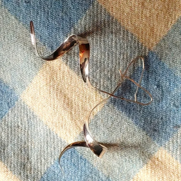 Earrings 925 Sterling silver spiral, corkscrew hook - Picture 2 of 4